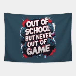 Gaming Graffiti: Out of School, Never Out of Game. Gamers funny Tapestry