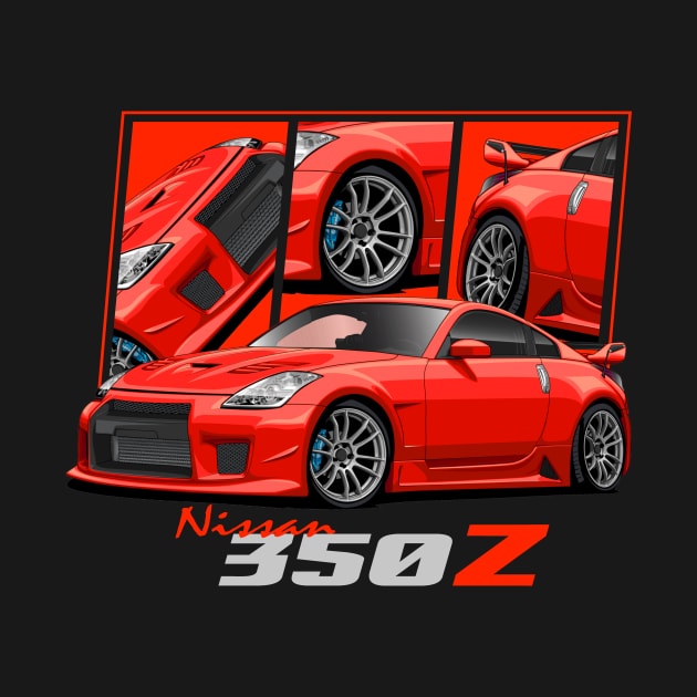 Nissan 350Z Red, JDM Car by T-JD