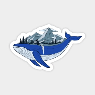 mountains on a whale Magnet