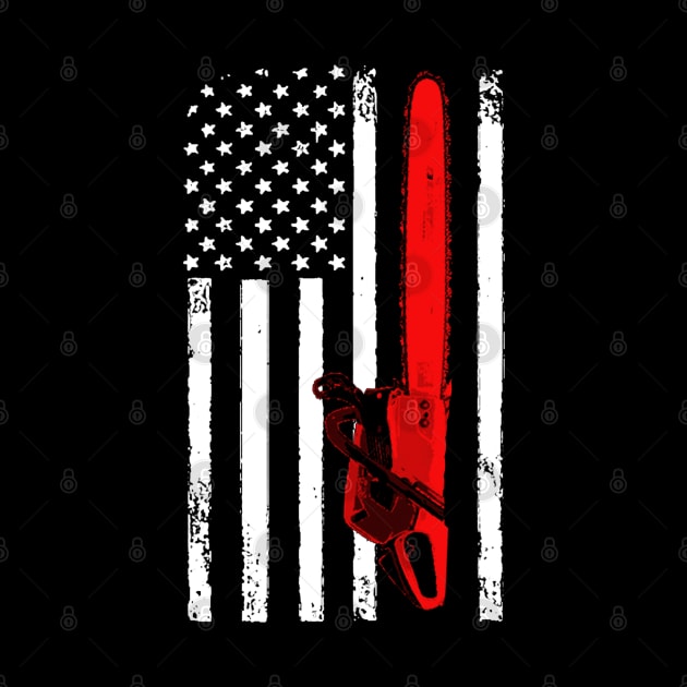 American Logger Chainsaw Flag by QUYNH SOCIU