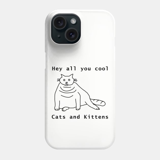 Cool Chonk Cat Line Drawing Phone Case by ellenhenryart