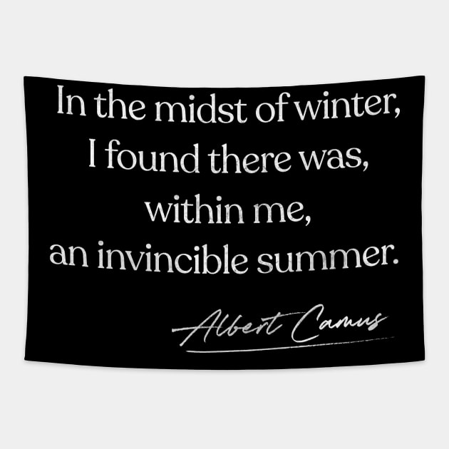 Albert Camus Quote Design Tapestry by DankFutura