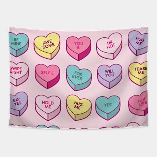 Valentines Day Candy Hearts Tapestry