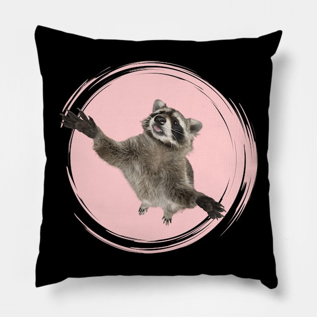 Pedro Raccoon Dancing Popular Internet Meme mapache dance T-Shirt Pillow by Surrealart