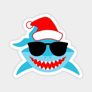 Christmas Shark with Sunglasses Magnet