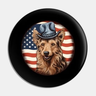 Patriotic Australian Terrier Pin