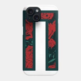 Modern Rose Floral Initial Name Alphabet - Letter N Phone Case