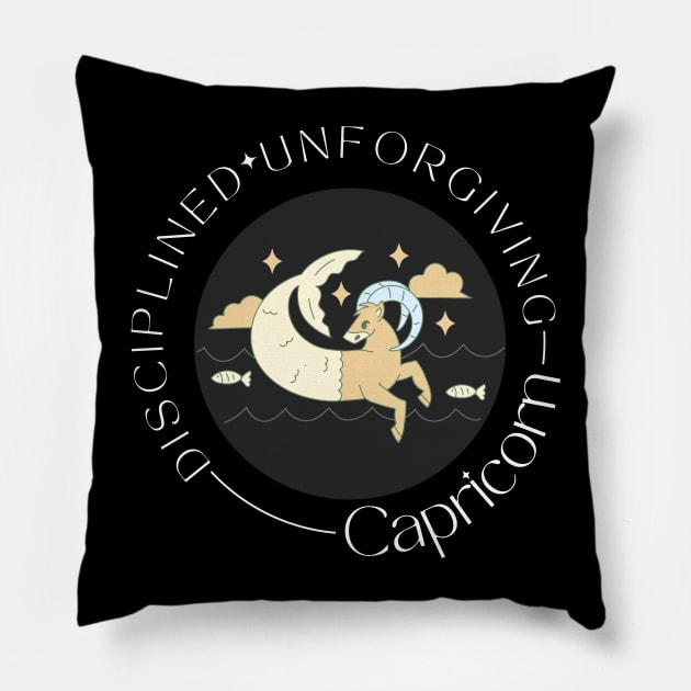 Capricorn Zodiac Sign Pillow by ARTMeggy