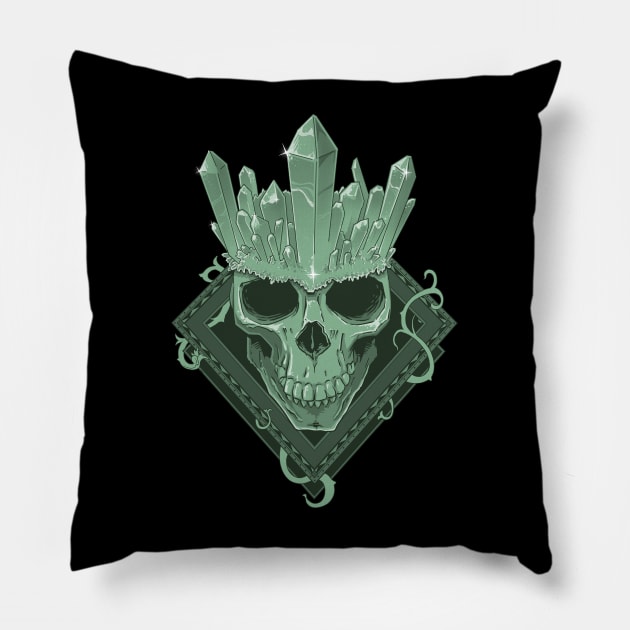 Crystal King - Emerald Skull Pillow by Brick Idea Entertainment