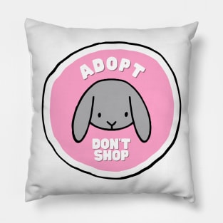 Adopt, don't shop! Gray lop bunny Pillow