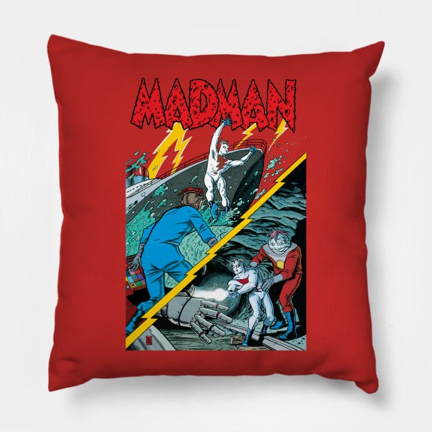 MADMAN on the high seas and underground! Pillow by MICHAEL ALLRED