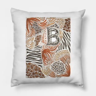 B Initial Animal Print (For phone covers) Pillow