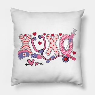 XOXO Nurse Valentines Day Stethoscope Valentine For Nurse Pillow