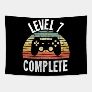 Level 7 Complete T-Shirt - 7th Birthday Gamer Gift - Seventh Anniversary Gift - 7th Grade Tapestry