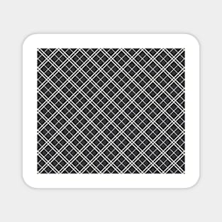 Pretty Simple Check Pattern Stripes Shades of Grey and White Magnet