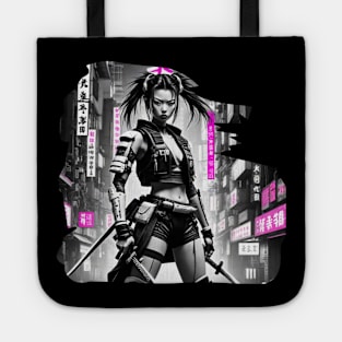 Japanese Style Girl Futuristic Tote