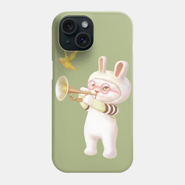 Bunny with Trumpet Phone Case by zkozkohi