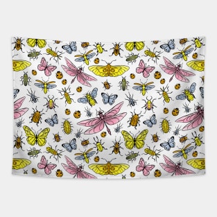 Pretty bugs, butterflies and dragonflies pattern Tapestry