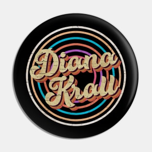 vintage circle line color Diana Krall Pin