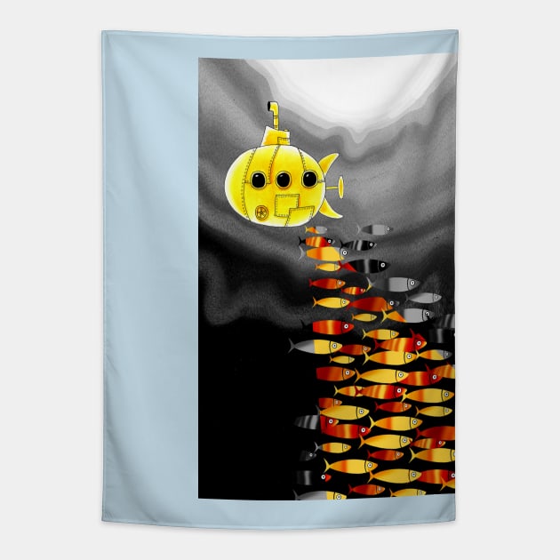 Yellow Submarine Tapestry by Scratch