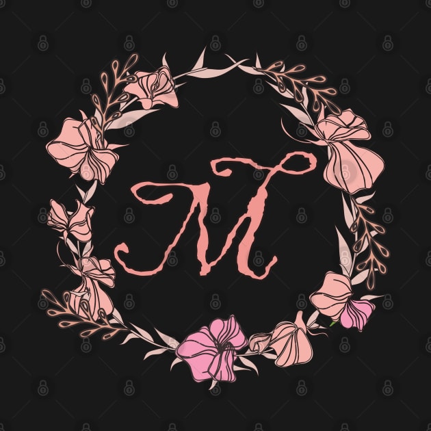 Letter M Rose Pink Initial Monogram - Letter m by Tilila