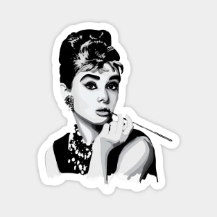 Hepburn black and white Magnet