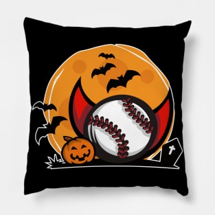 Funny Vampire Dracula Baseball Halloween Gift For Baseball Lovers Pillow