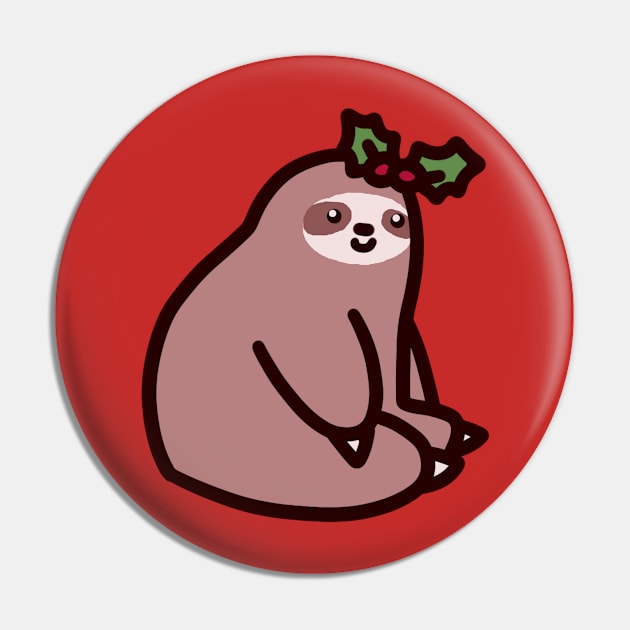 Holly Sloth Pin by saradaboru