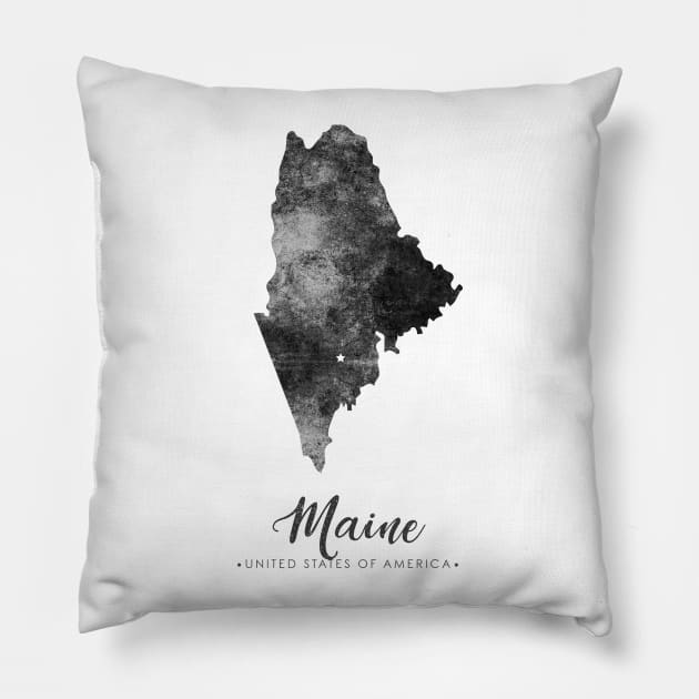 maine state map Pillow by StudioGrafiikka