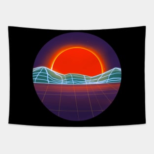 Neon sunset in neon world Tapestry