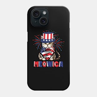 Funny 4th Of july Cute Meowica Cat For Women Men Kids Teen Phone Case