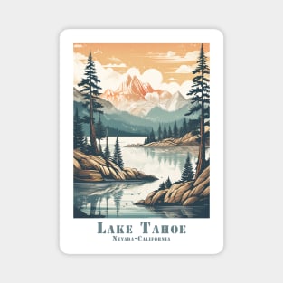 Abstract Lake Tahoe Vintage Travel Poster Magnet