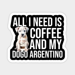 Dogo Argentino And Coffee Magnet