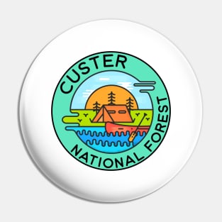 Custer National Forest Montana Camping Canoe Pin