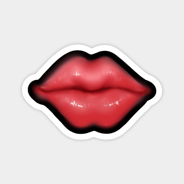 Lips With Lipstick Magnet by Graffix