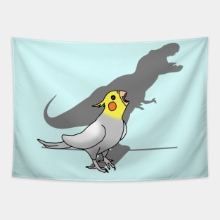 dinosaur shadow - cockatiel 2 Tapestry