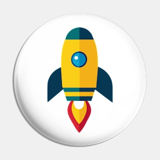 Galactic Sojourn: Retro Rocket Expedition Pin