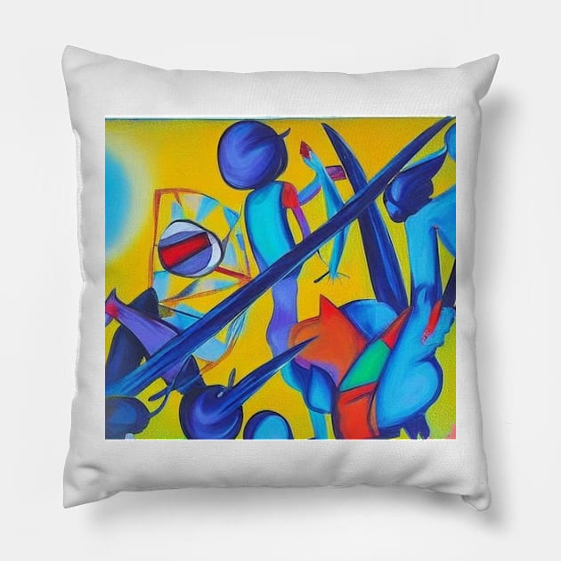 German expressionist painting about the future Pillow by felipequeiroz