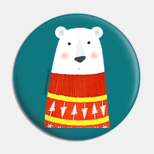 Polar Bear with sweater Pin