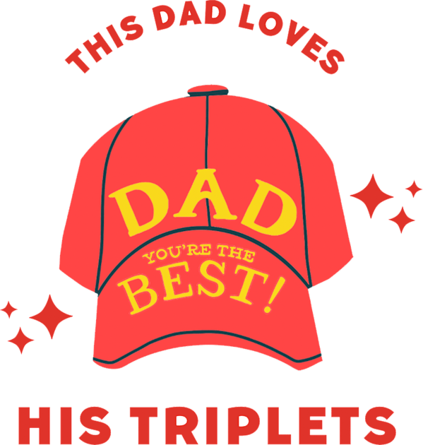 this dad loves his triplets Kids T-Shirt by Pop on Elegance