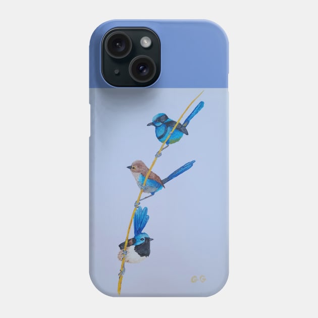 Australian Blue Wrens - birds Phone Case by GarryGreenwood