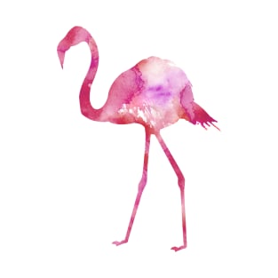 Pink Flamingo Watercolor Painting T-Shirt