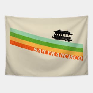 70s Style San Francisco Trolley Stripe Tapestry