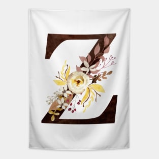 Floral Monogram Z Lovely Autumn Foliage Tapestry