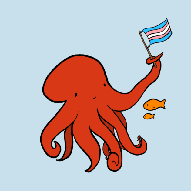 Trans Pride Octopus by ThePurplePigeon