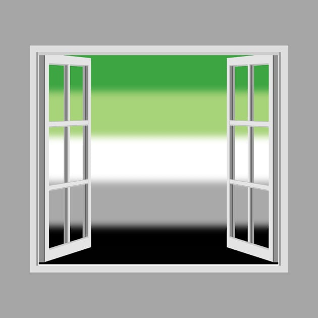 Window Opening to Aro Pride Flag by VernenInk