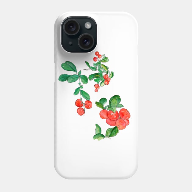 Lingonberry - a delicious harbinger of autumn Phone Case by Elena Ehrenberg