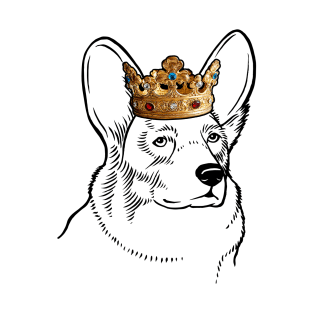 Cardigan Welsh Corgi Dog King Queen Wearing Crown T-Shirt