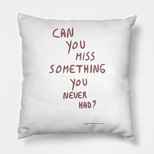 Can You Miss Something You Never Had? Pillow