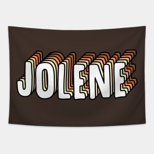 jolene retro script lettering Tapestry